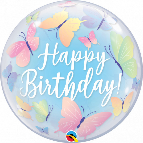 BUBBLE Birthday Soft Butterflies - 22 inch - Qualatex