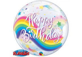 SALE > BUBBLE Birthday Rainbow Unicorns - 22"/56cm