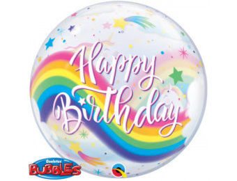 SALE > BUBBLE Birthday Rainbow Unicorns - 22"/56cm