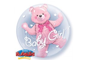 DOUBLE BUBBLE - 24"/61cm - Baby Pink Bear