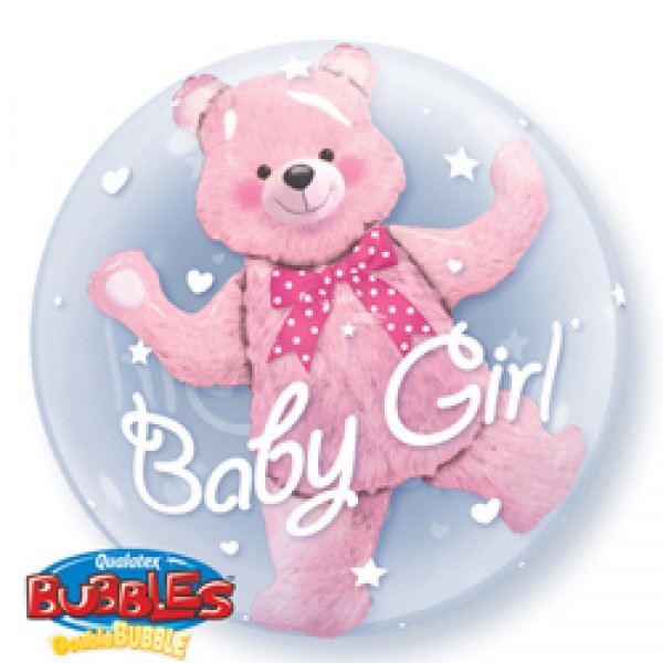 DOUBLE BUBBLE - 24"/61cm - Baby Pink Bear