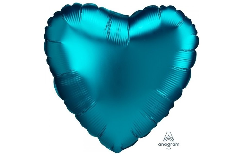 Heart - Satin Luxe - Aqua - 18 inch - Anagram
