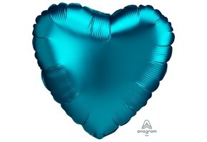 Heart - Satin Luxe - Aqua - 18 inch - Anagram