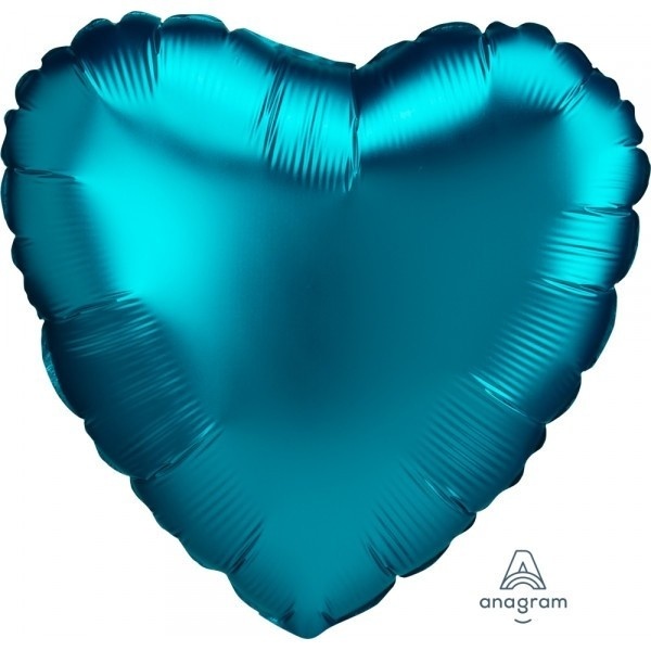 Heart - Satin Luxe - Aqua - 18 inch - Anagram