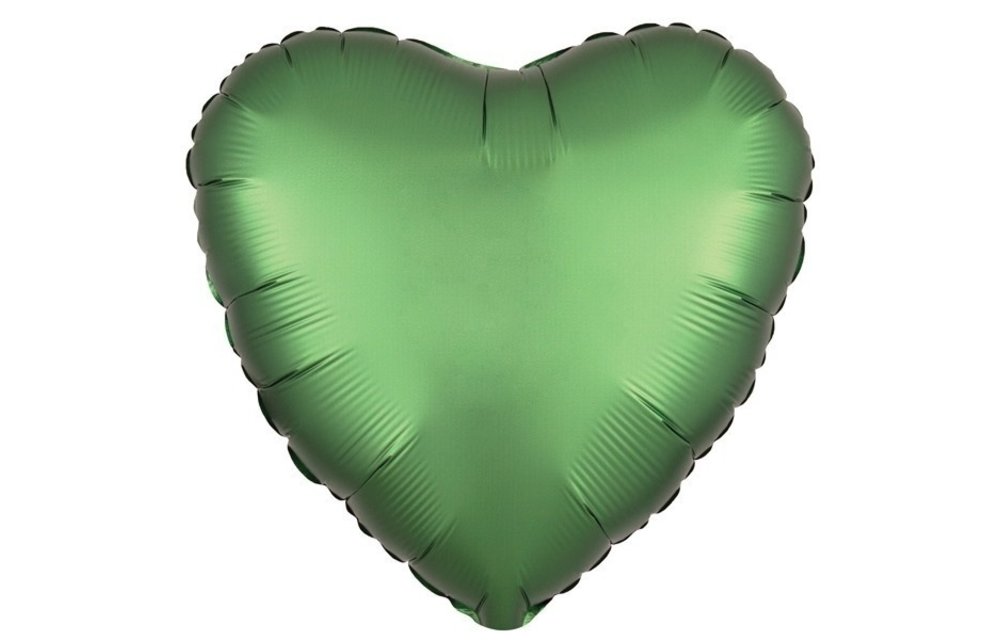 Heart - Satin Luxe Emerald Green - 18 inch - Anagram
