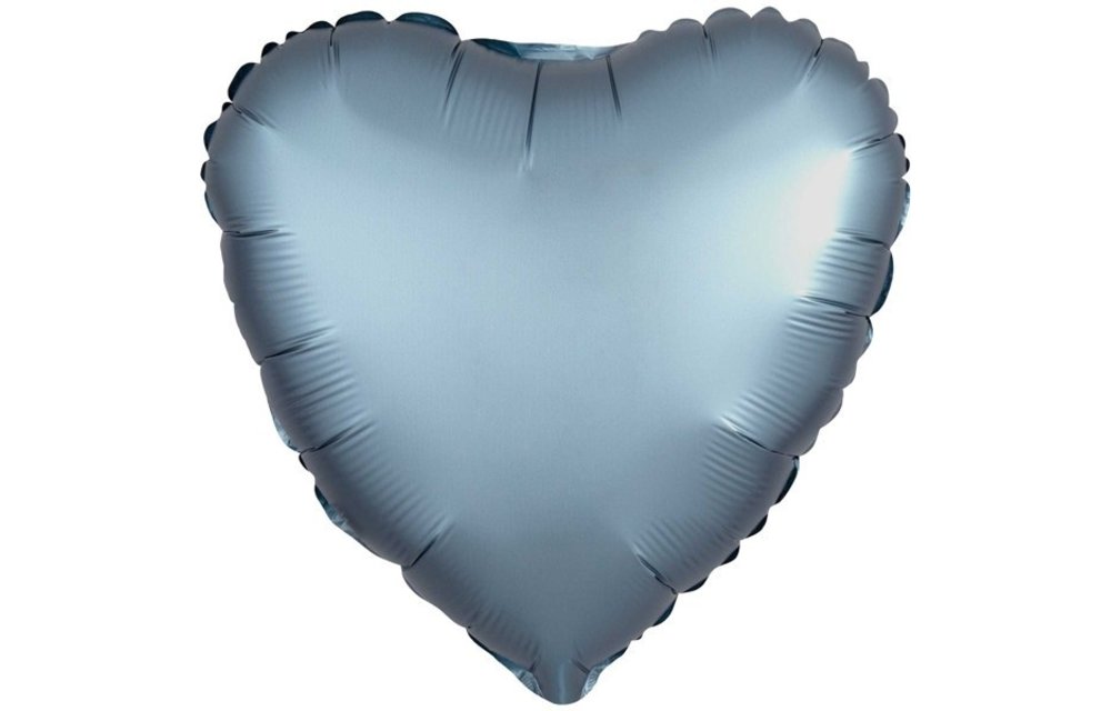 Heart - Satin Luxe - Steel Blue - 18 inch - Anagram