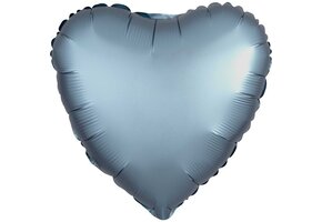 Heart - Satin Luxe - Steel Blue - 18 inch - Anagram
