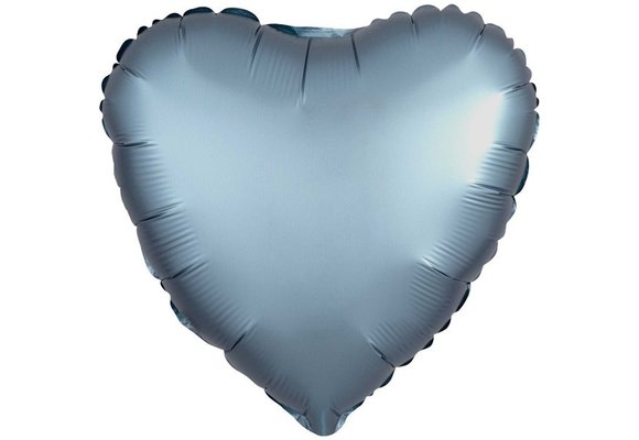 Heart - Satin Luxe Steel Blue A18"/45cm