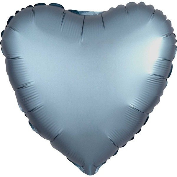 Heart - Satin Luxe - Steel Blue - 18 inch - Anagram