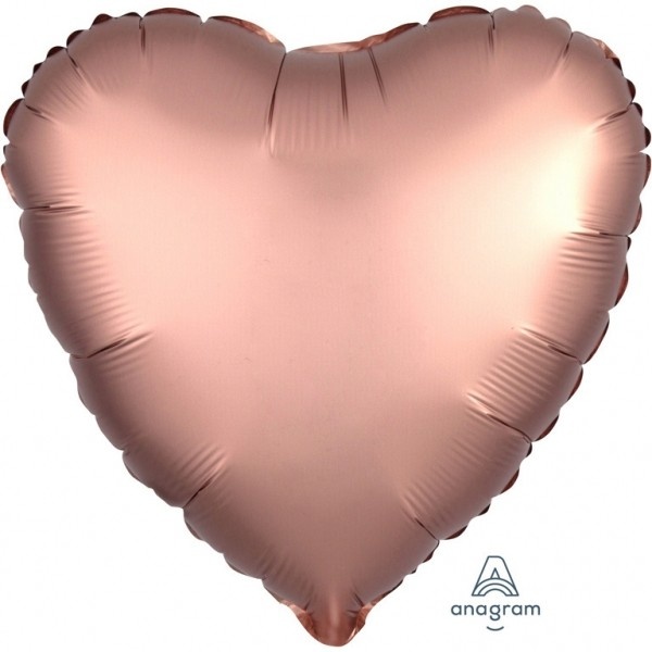 Heart - Satin Luxe Rose Copper A18"/45cm
