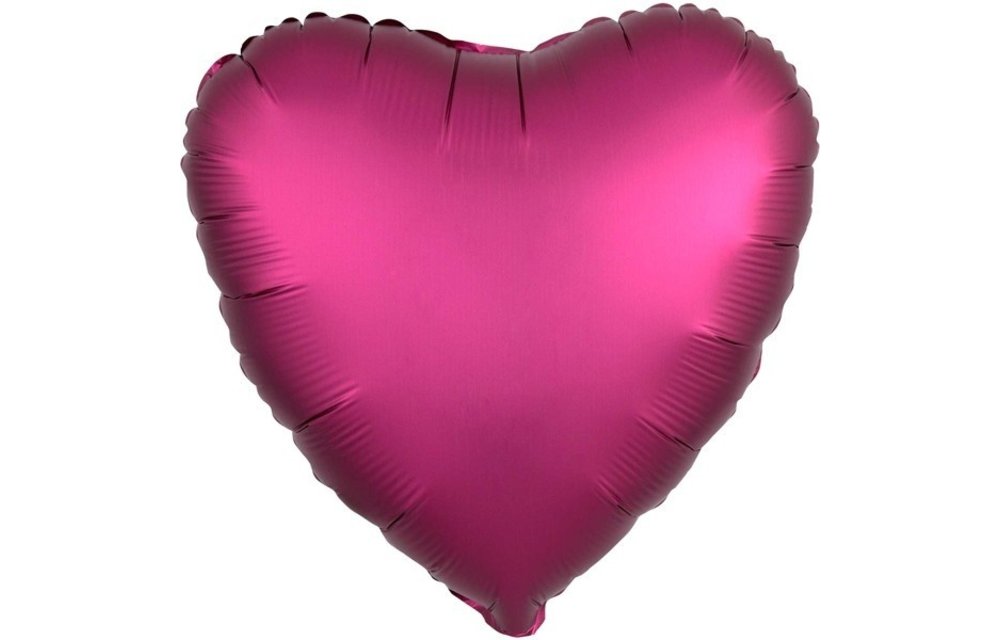 Heart - Satin Luxe - Pomegranate - 18 inch - Anagram