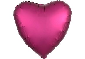 Heart - Satin Luxe Pomegranate A18"/45cm