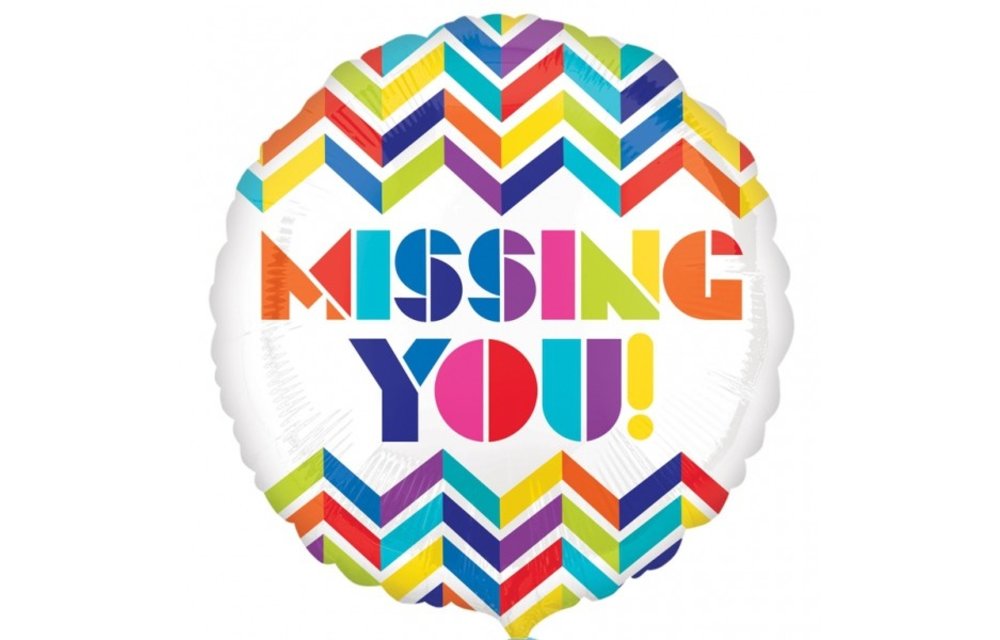 Missing You Chevron Stripes - 18 inch - Anagram - SUPERSALE