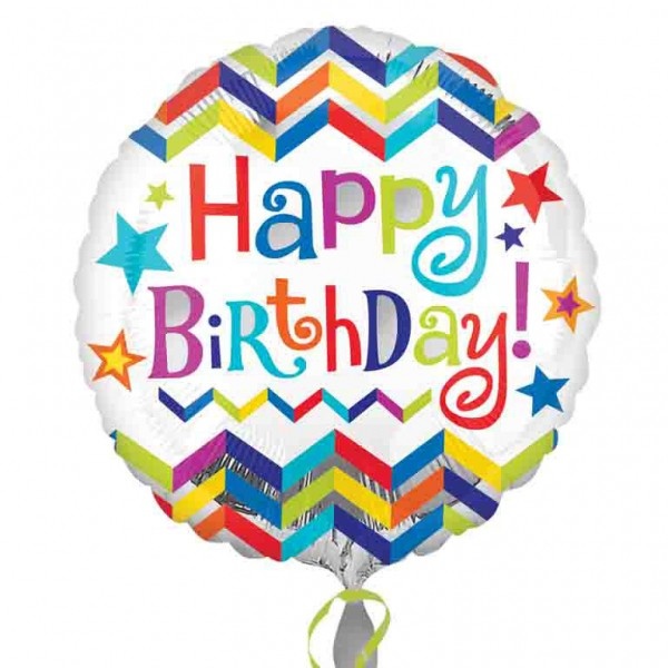 Happy Birthday Chevron Star - A18"/45 cm