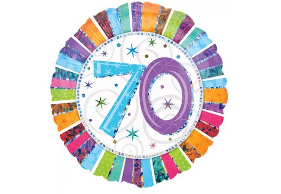 Radiant 70th Birthday - 18 inch - Anagram
