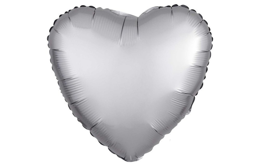 Heart - Satin Luxe Silver Platinum - 18 inch - Anagram