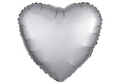 Heart - Satin Luxe Silver Platinum - 18 inch - Anagram