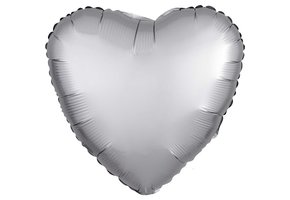 Heart - Satin Luxe - Silver Platinum - 18 inch - Anagram