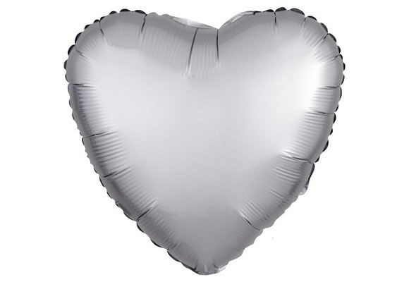 Heart - Satin Luxe Silver Platinum A18"/45