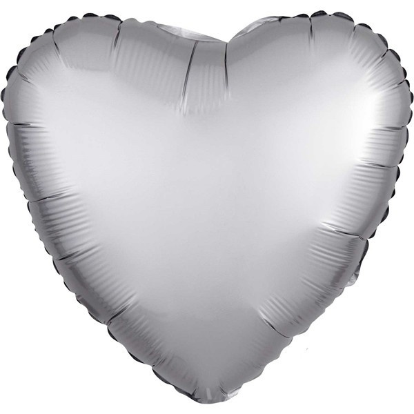 Heart - Satin Luxe Silver Platinum A18"/45