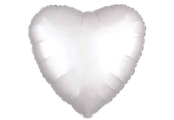 Heart - Satin Luxe White A18"/45cm