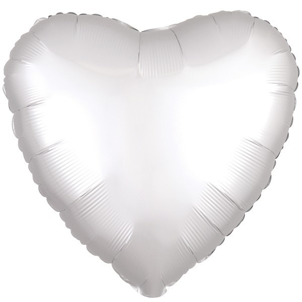 Heart - Satin Luxe White A18"/45cm