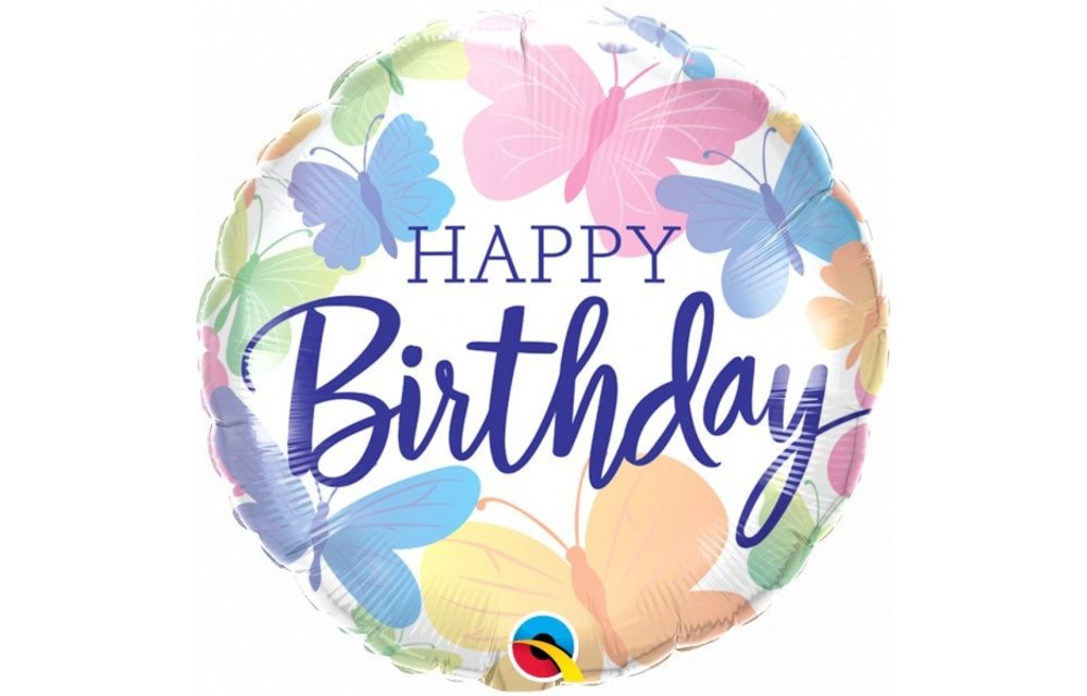 Birthday - Butterflies Beautiful - 18 inch - Qualatex