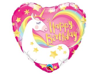 Heart Magical Unicorn Birthday - Q18"/45cm