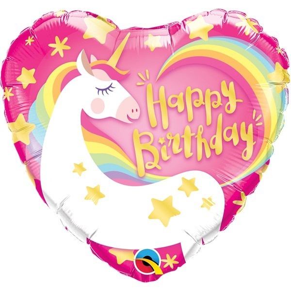 Heart Magical Unicorn Birthday - Q18"/45cm