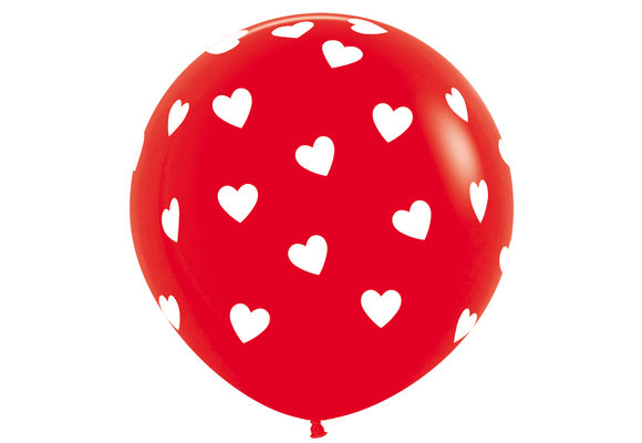 Sempertex 36 inch  - Classic Hearts - Red 015