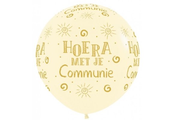 Sempertex 36 inch  - Hoera met je Communie - Pastel Matte Yellow 620 - 2 ct