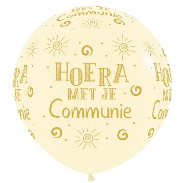 Sempertex 36 inch  - Hoera met je Communie - Pastel Matte Yellow 620 - 2 stuks