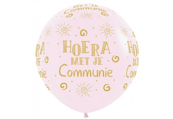 Sempertex 36 inch  - Hoera met je Communie - Pastel Matte Pink 609 - 2 ct