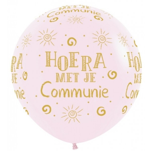 Sempertex 36 inch  - Hoera met je Communie - Pastel Matte Pink 609 - 2 stuks