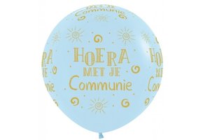 Sempertex 36 inch  - Hoera met je Communie - Pastel Matte Blue 640 - 2 ct