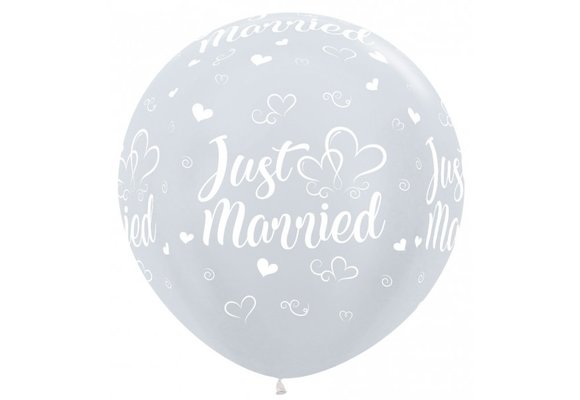 R36 - Just Married Hearts - Pearl White - 2 Stuks