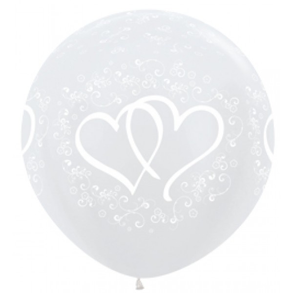 Sempertex 24 inch  - Wedding Hearts - Pearl White 405 - 2 stuks