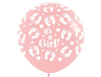 Sempertex 36 inch  - It's A Girl Footprint- Pink - 2 ct