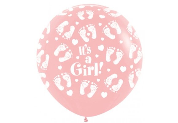Sempertex 36 inch  - It's A Girl Footprint- Pink - 2 ct