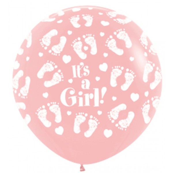 Sempertex 36 inch  - It's A Girl Footprint- Pink - 2 ct