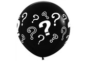 Sempertex 36 inch  - Question Marks / He or She - Black 080 - 2 pcs
