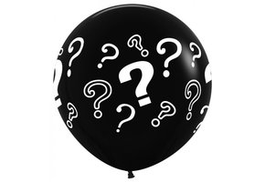 Sempertex 36 inch  - Question Marks / He or She - Black 080 - 2 pcs