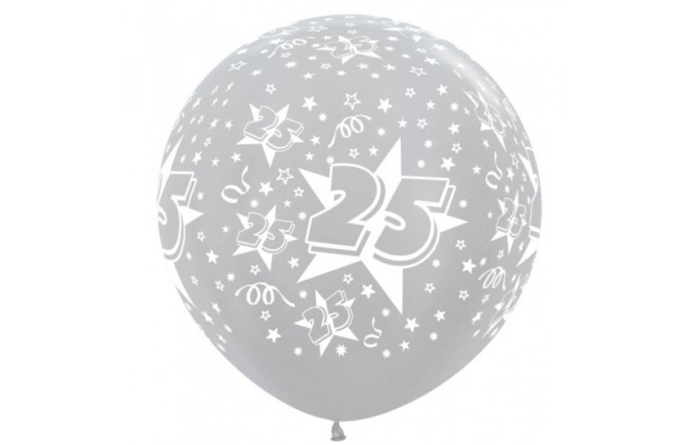 Sempertex 36 inch  - Cijfer 25 - Silver 481 - 2 Stuks