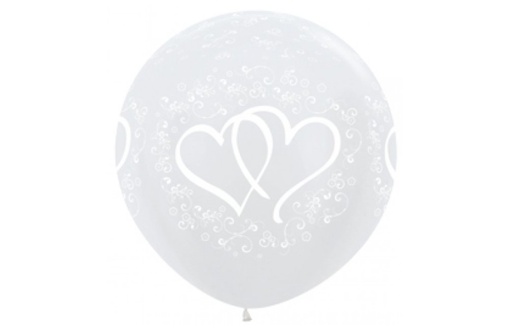 Sempertex 24 inch  - Wedding Hearts - Clear 390 - 2 Pieces