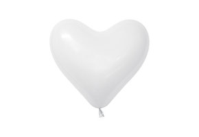 Sempertex 12 inch  HEART - White 005 - 50 pcs