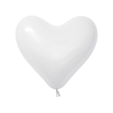 Sempertex 12 inch  HEART - White 005 - 50 pieces