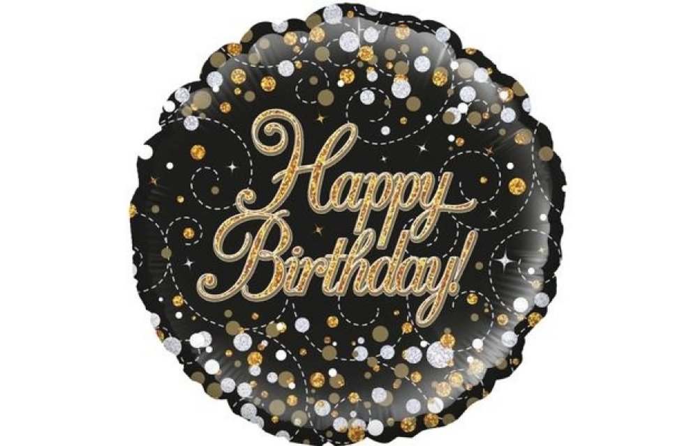 Sparkling Fizz - Birthday - Black/Gold - 18 inch - Oaktree
