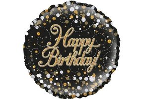 Sparkling Fizz - Birthday - Black/Gold - 18 inch - Oaktree