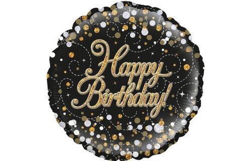 Sparkling Fizz - Birthday - Black/Gold - O18"/45cm