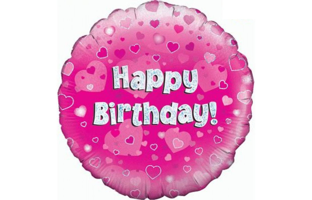 SALE > Birthday - Pink Holographic - 18 inch - Oaktree